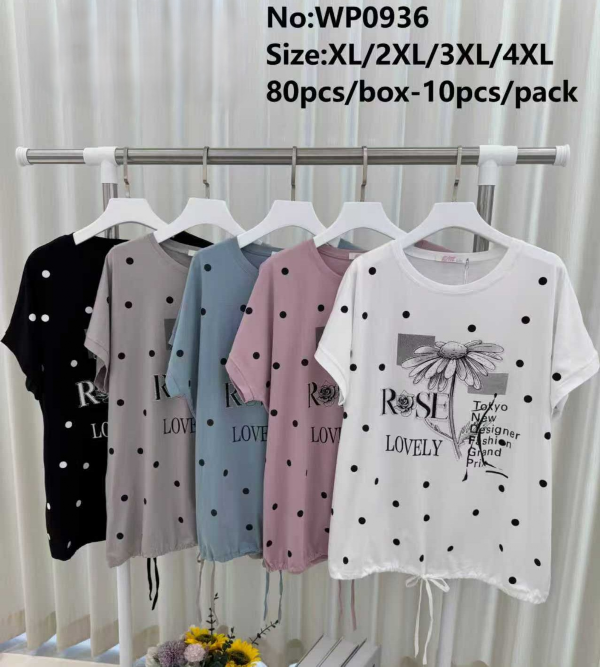 Bluzki damskie Roz XL-4XL, Mix Kolor Paczka 10 szt